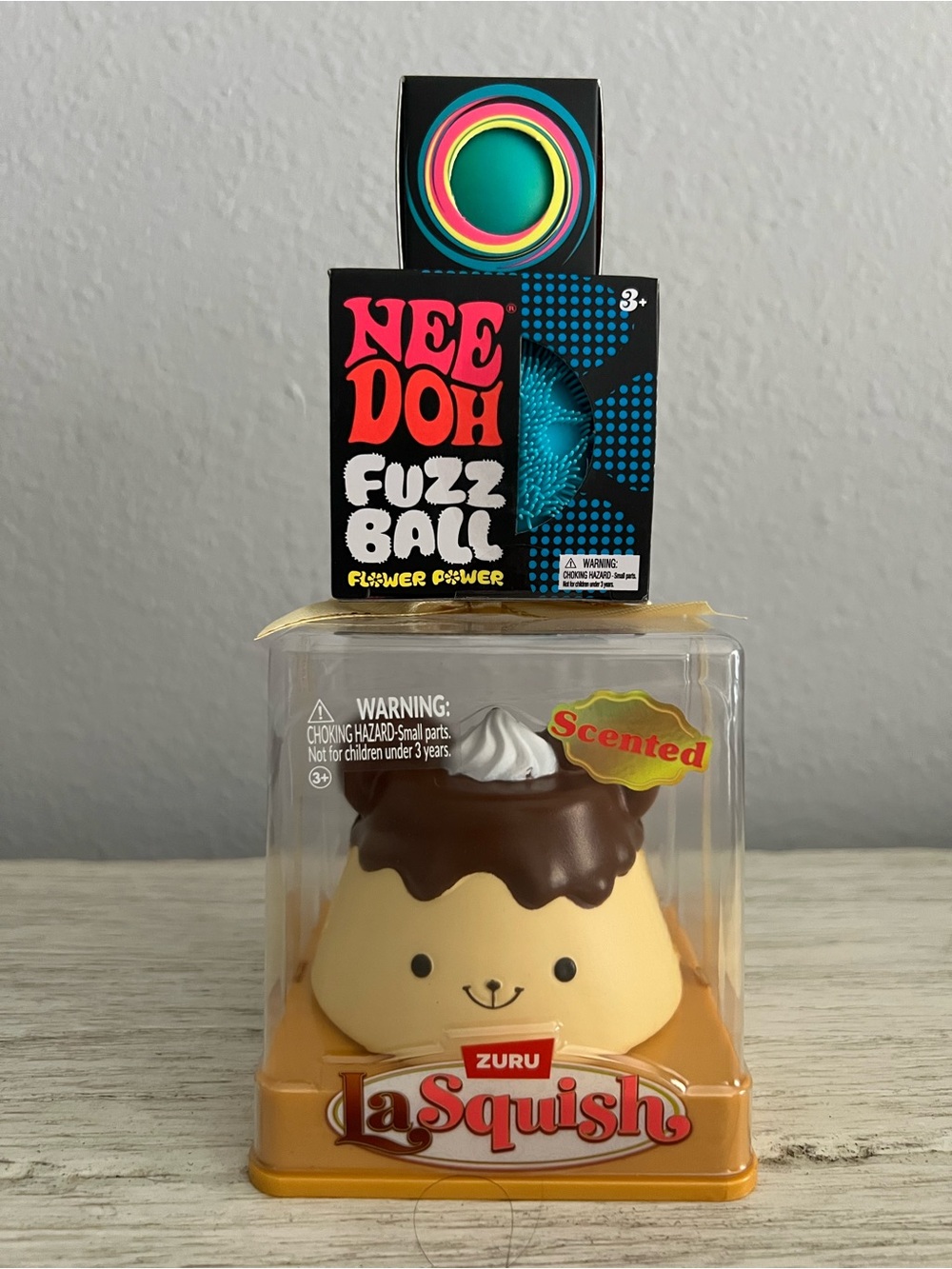 Bundle Needoh & LaSquish Scented Pudding Squishy Toy - Cream & Brown
